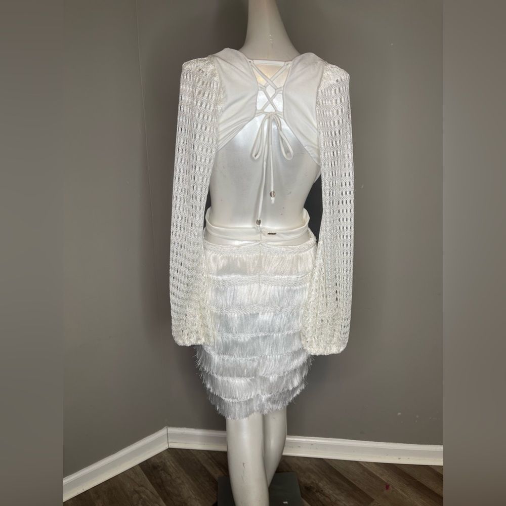 PatBo
Cut-Out Fringe Mini Dress - ivory - Picture 8 of 10